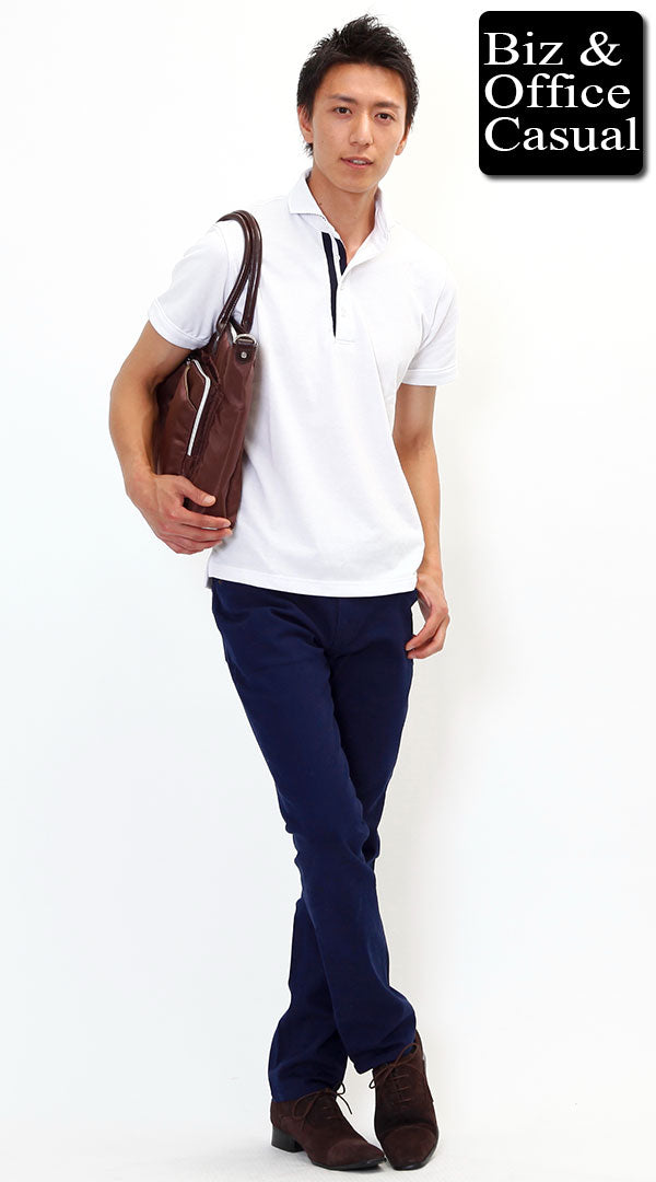 ポロシャツ×ネイビーチノ クールビズスタイル biz14ss_1753の