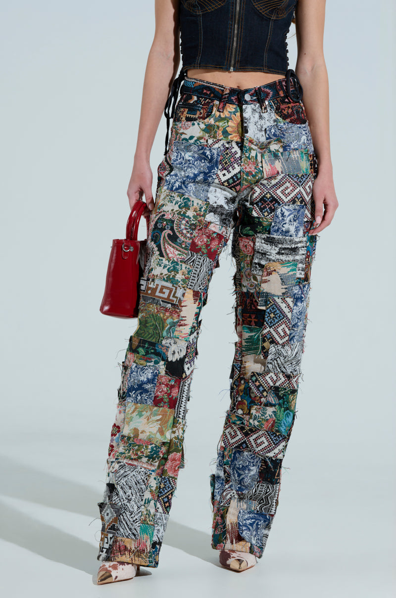 ODESSA RELAXED FIT PATCHWORK PANTS – AKIRA