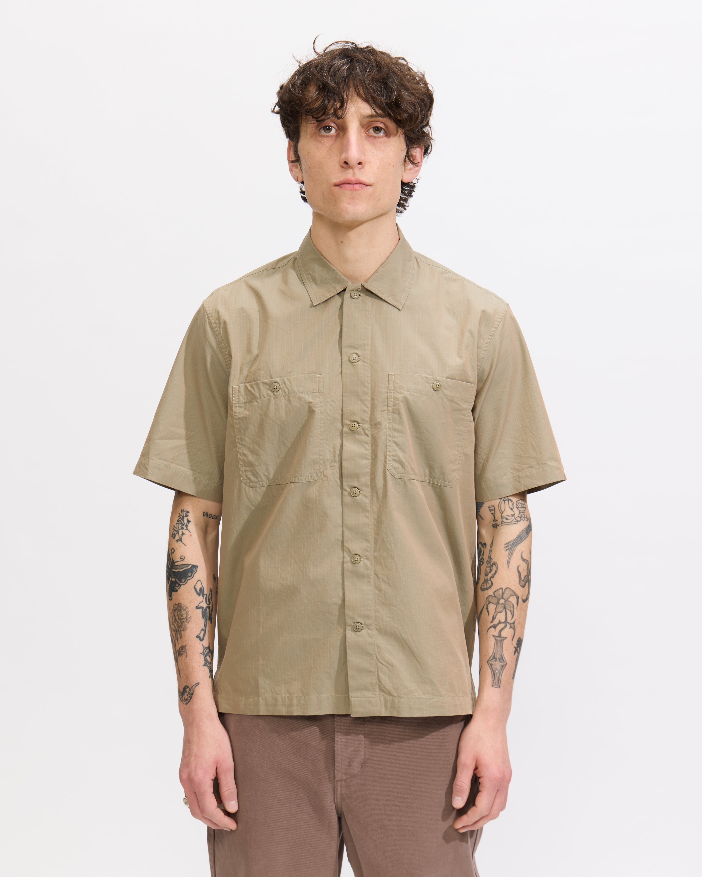 3sixteen Short Sleeve Workshirt in Iridescent Ripstop| Homme