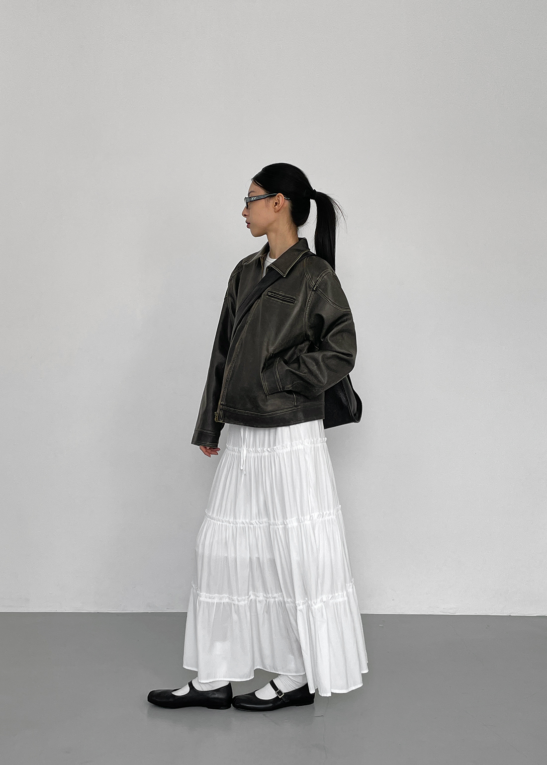 original] アンバックウォッシングレザージャケット | ファッション