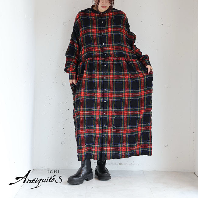 iCHi Antiquites(イチアンティークス) TARTAN CHECK DRESS タータン