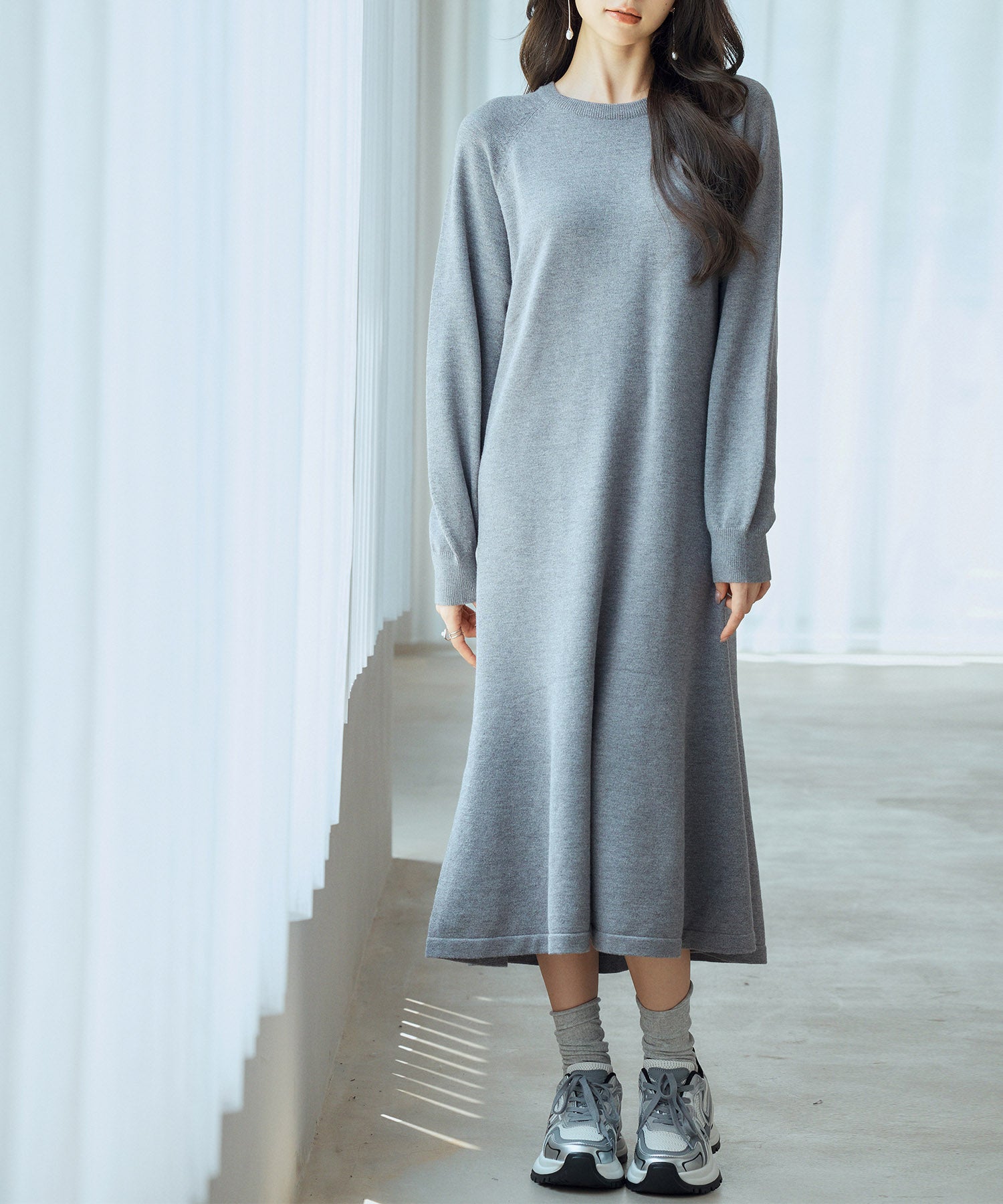 ラグランスリーブニットワンピースsdp8044 チャコール – [公式]SAISON