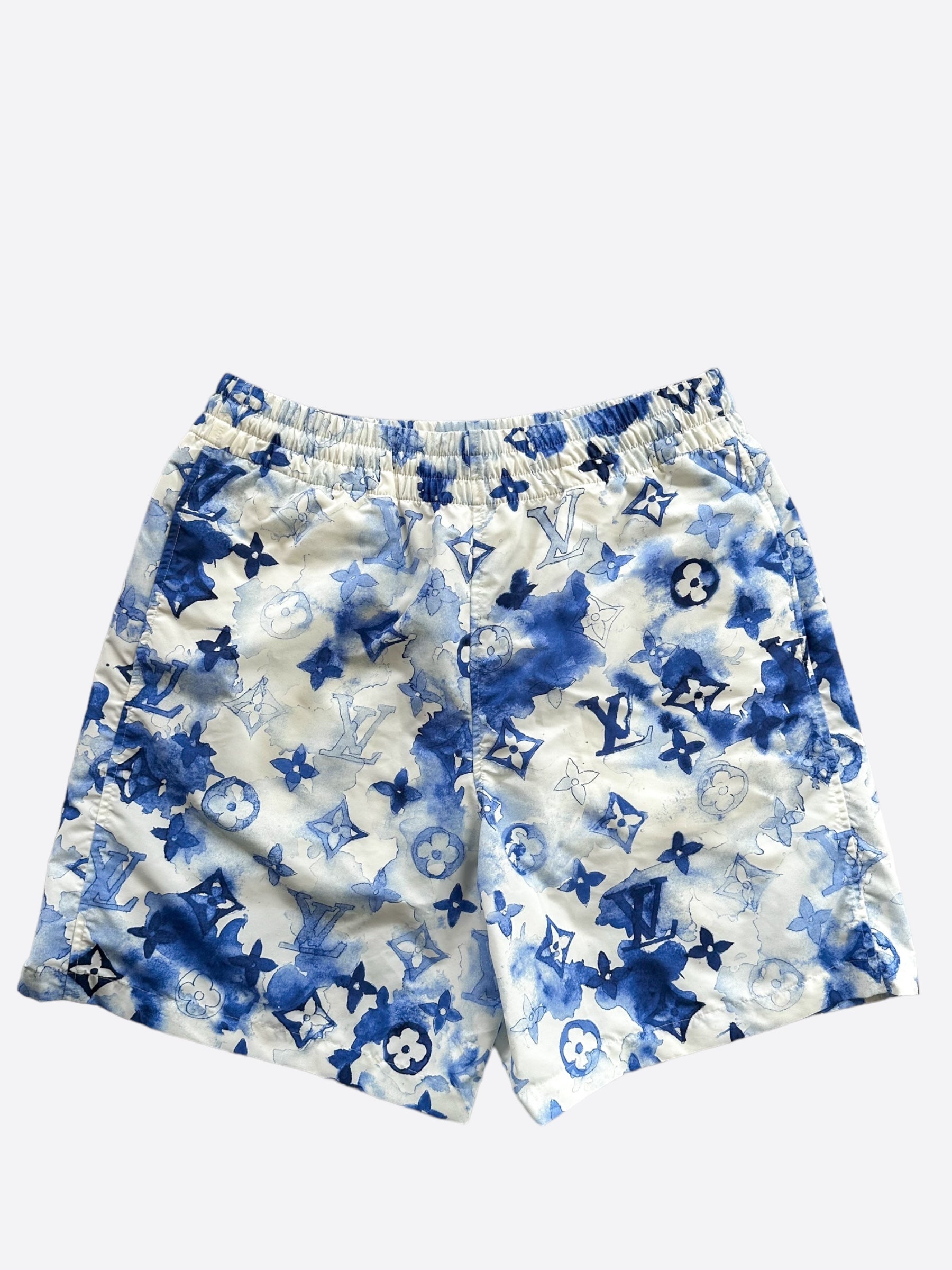 Louis Vuitton Blue Watercolor Monogram Swimshorts – Savonches