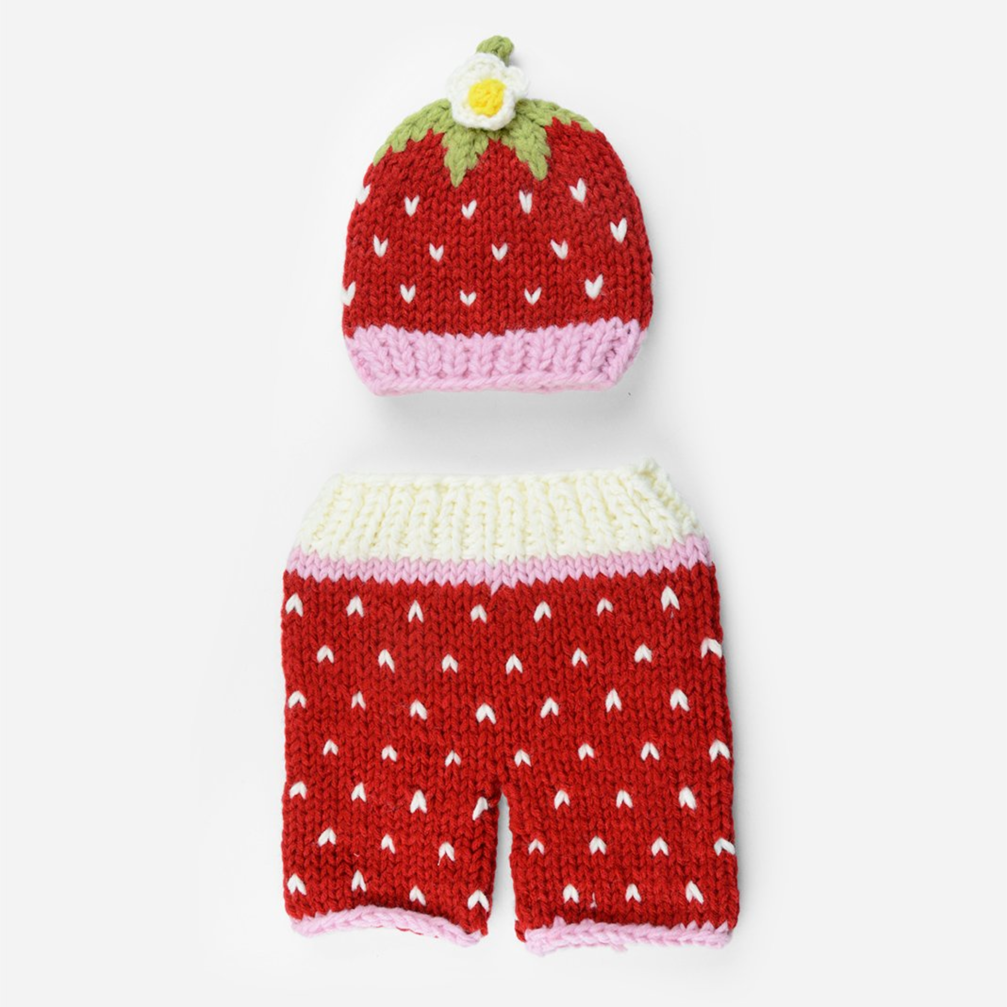 Addie Strawberry Hat and Pant Newborn Set – The Blueberry Hill