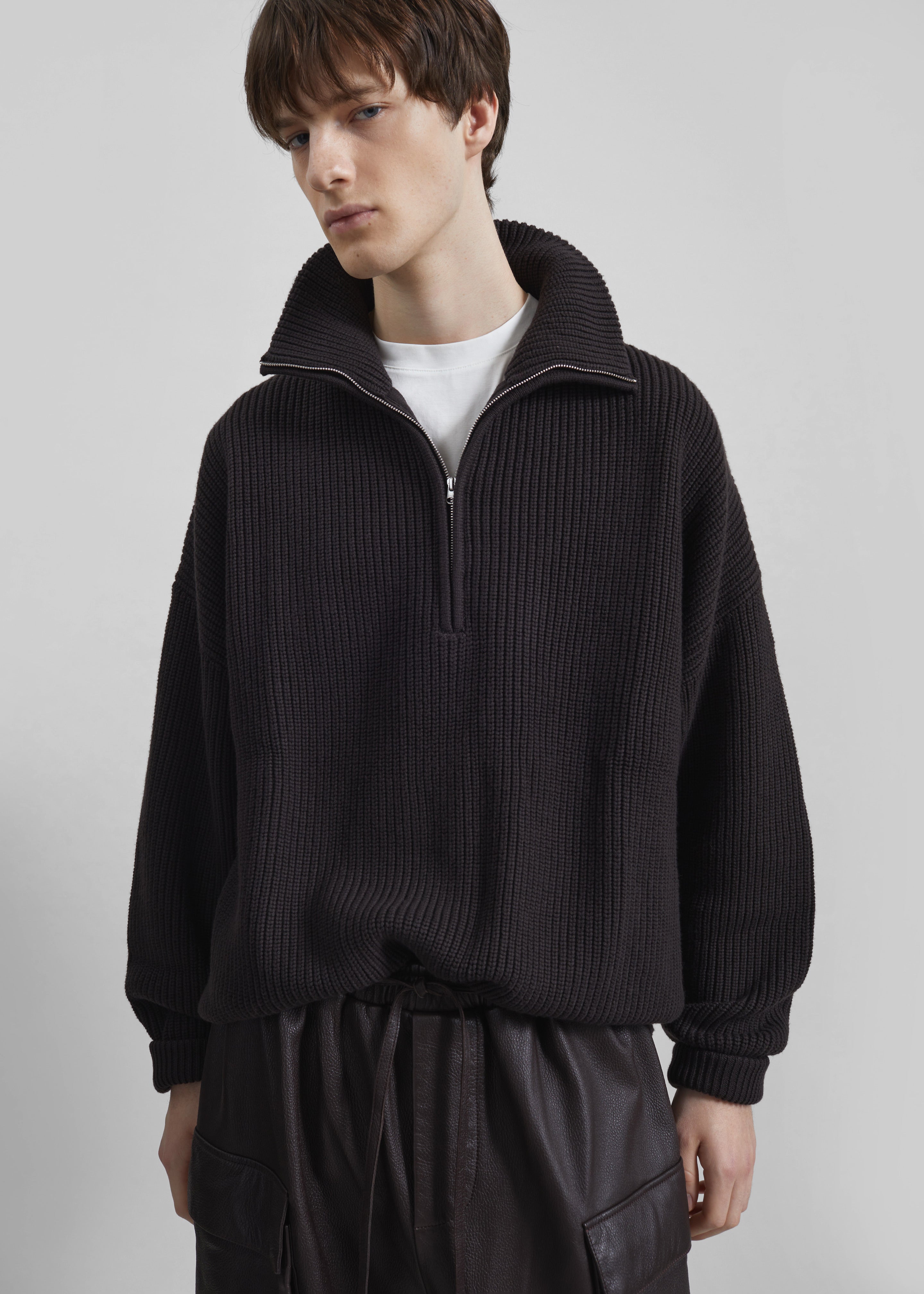 Harrison Quarter Zip Jumper - Dark Plum – The Frankie Shop