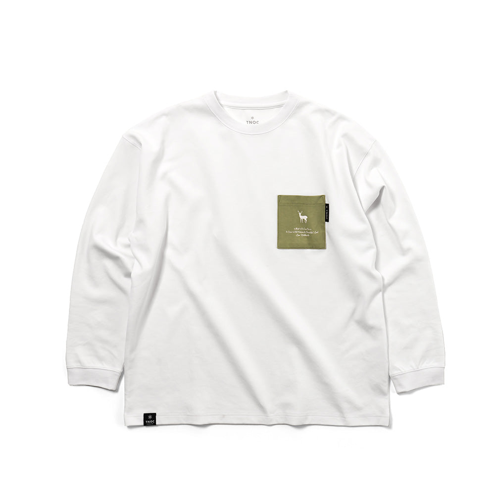 TNOC THE TEE LONG SLEEVE PONTE / LEAF GREEN POCKET