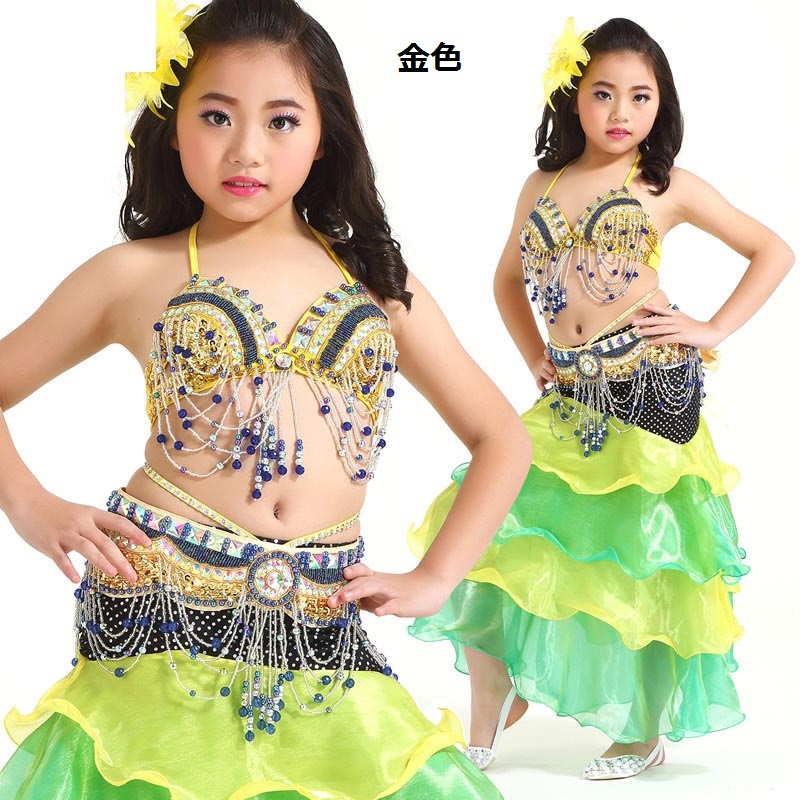 ベリーダンスキッズ--ブラ+ベルト 2点セット865＃ - DanceQueen踊姫