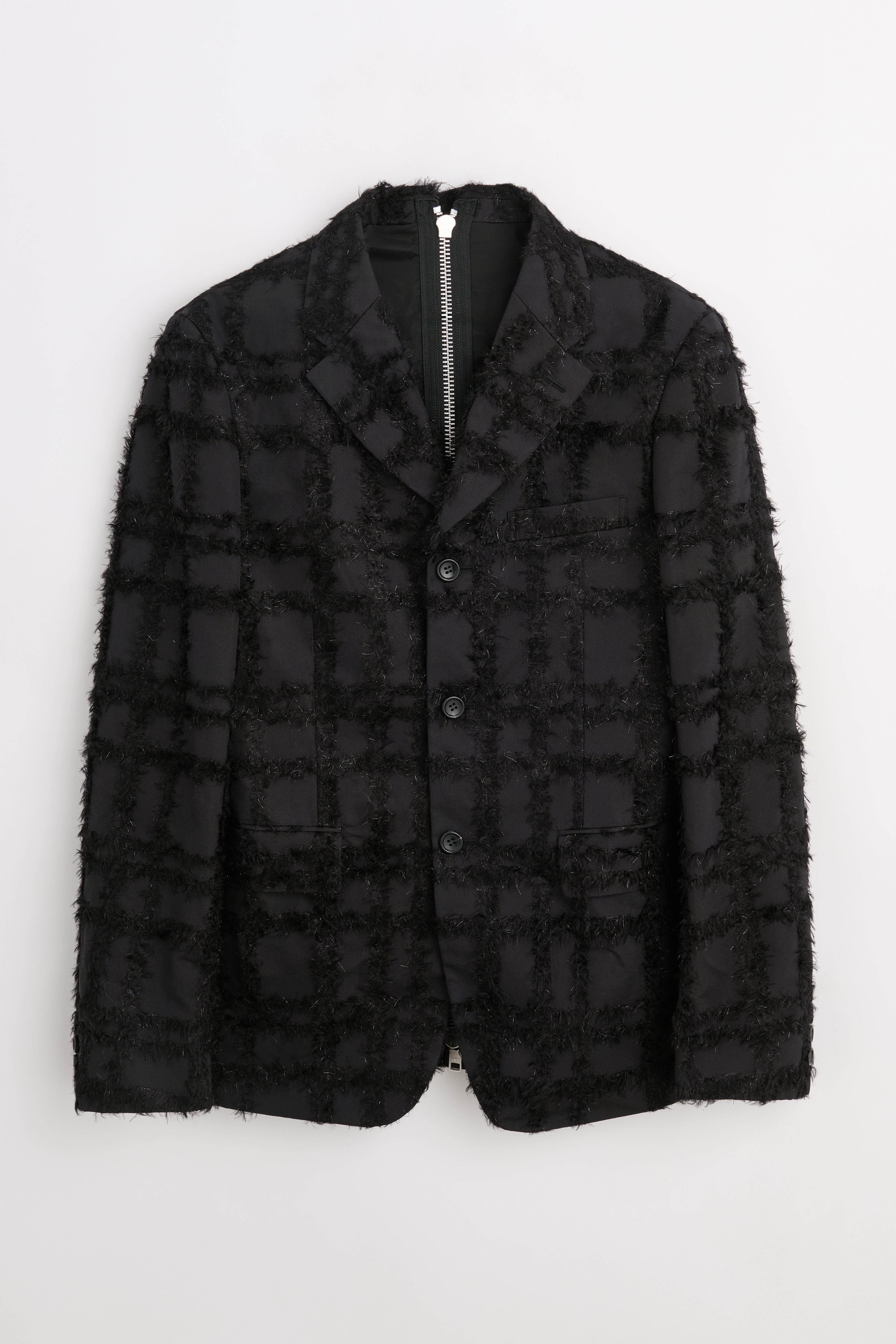 Comme des Garçons Homme Plus Fil-Coupé Effect Blazer Black – Très Bien