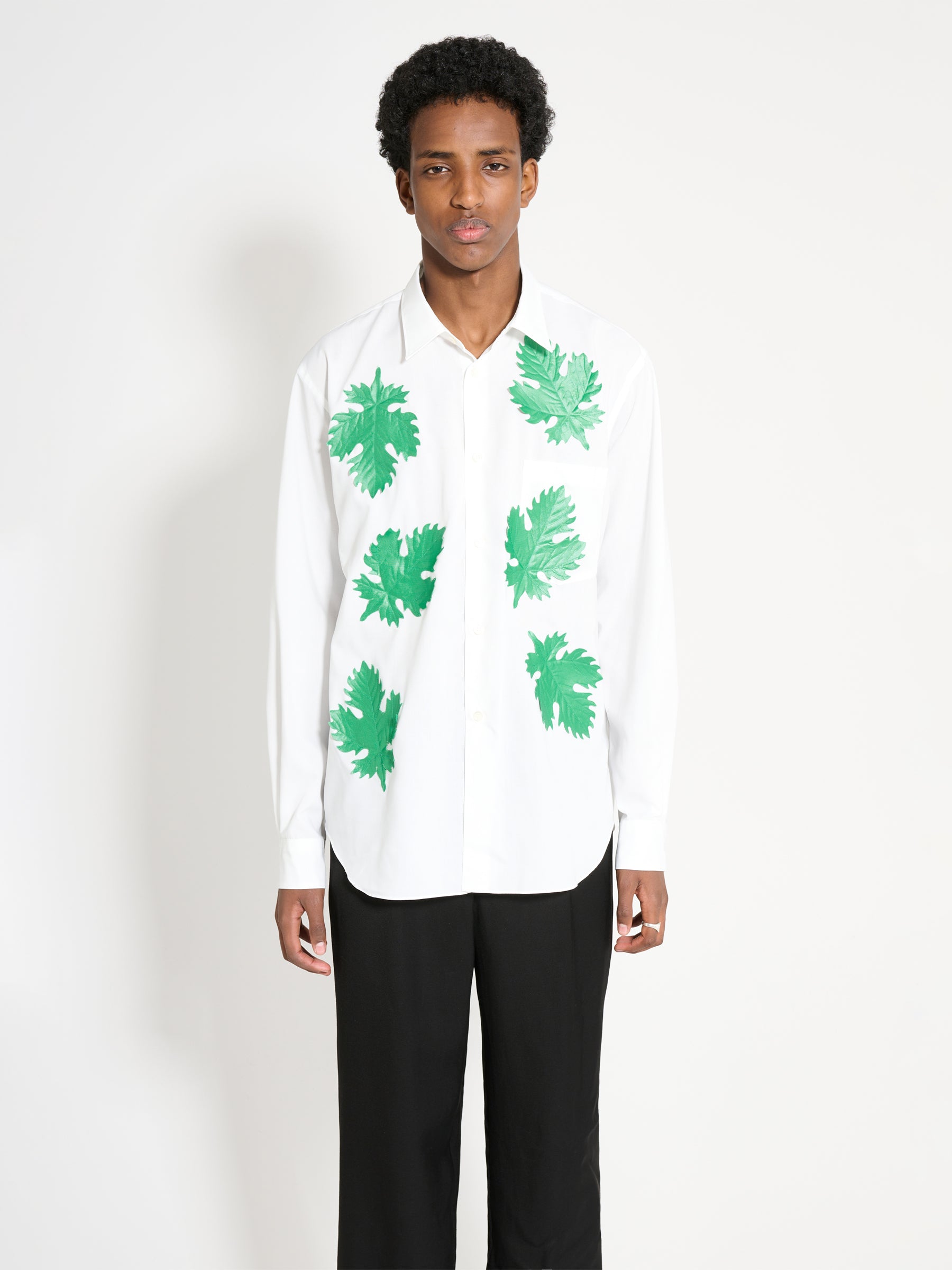 Comme des Garçons Homme Plus Broad Leaf Motif C Shirt White