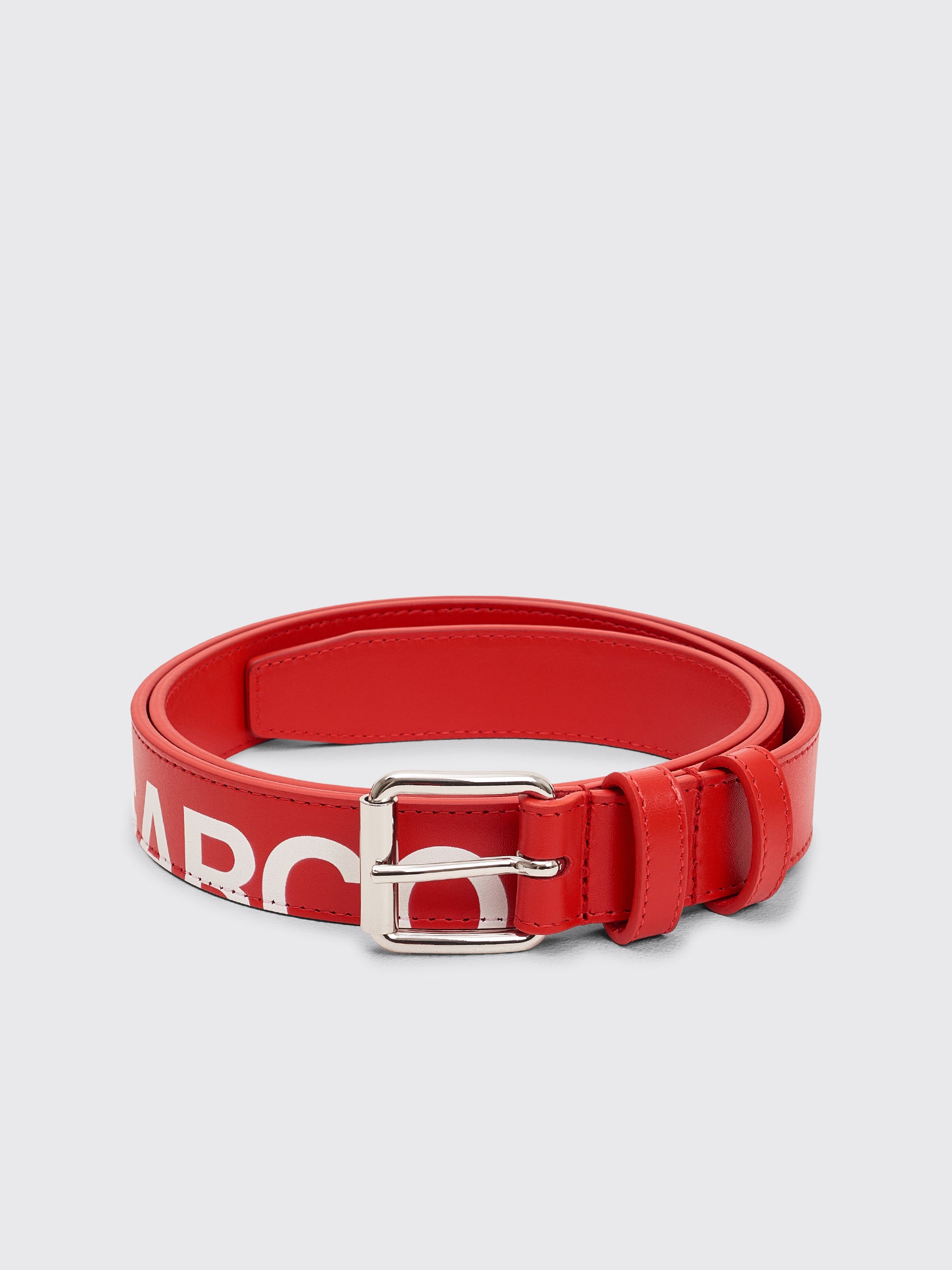Comme des Garçons Wallet Huge Logo Leather Belt Red – Très Bien