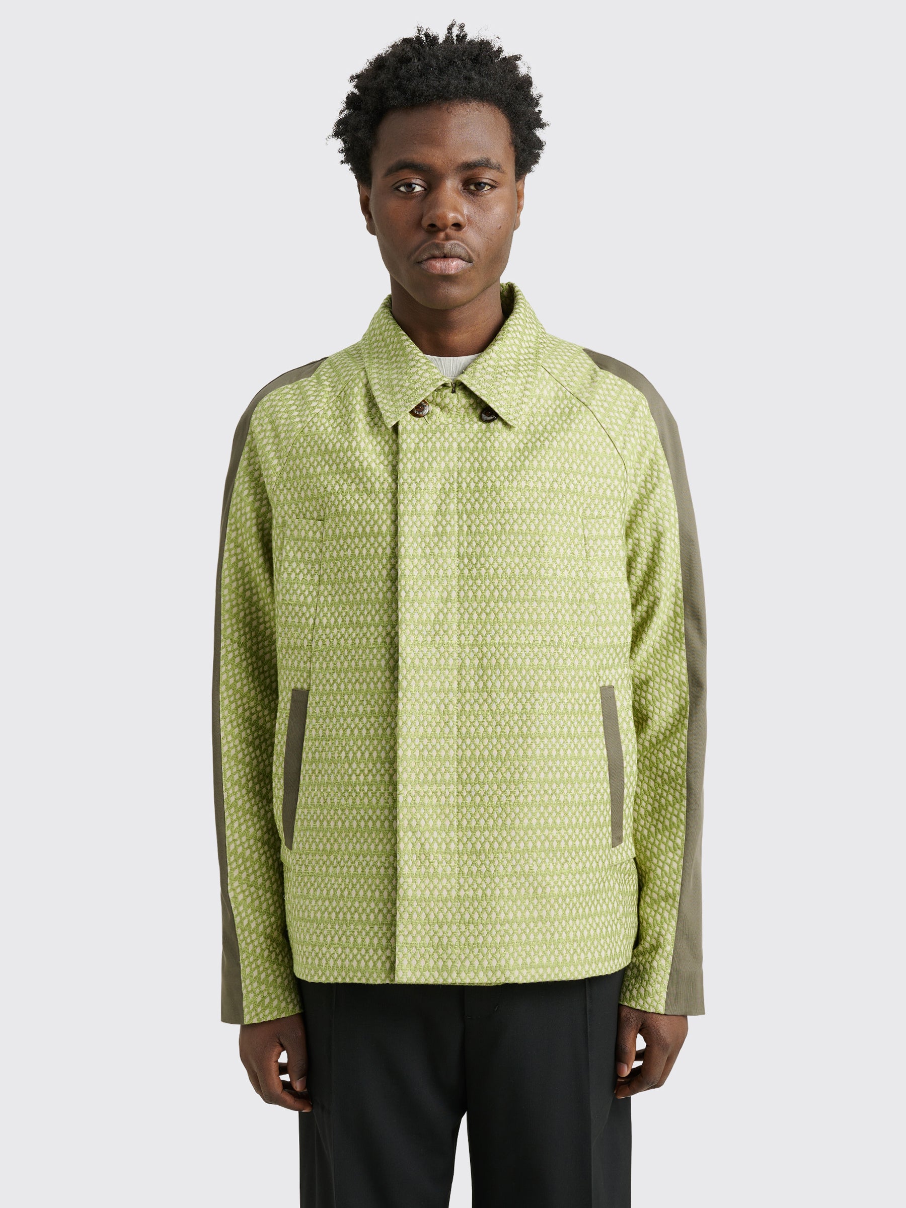 Kiko Kostadinov Tonkin Contrast Jacket Green Sand / Khaki – Très Bien