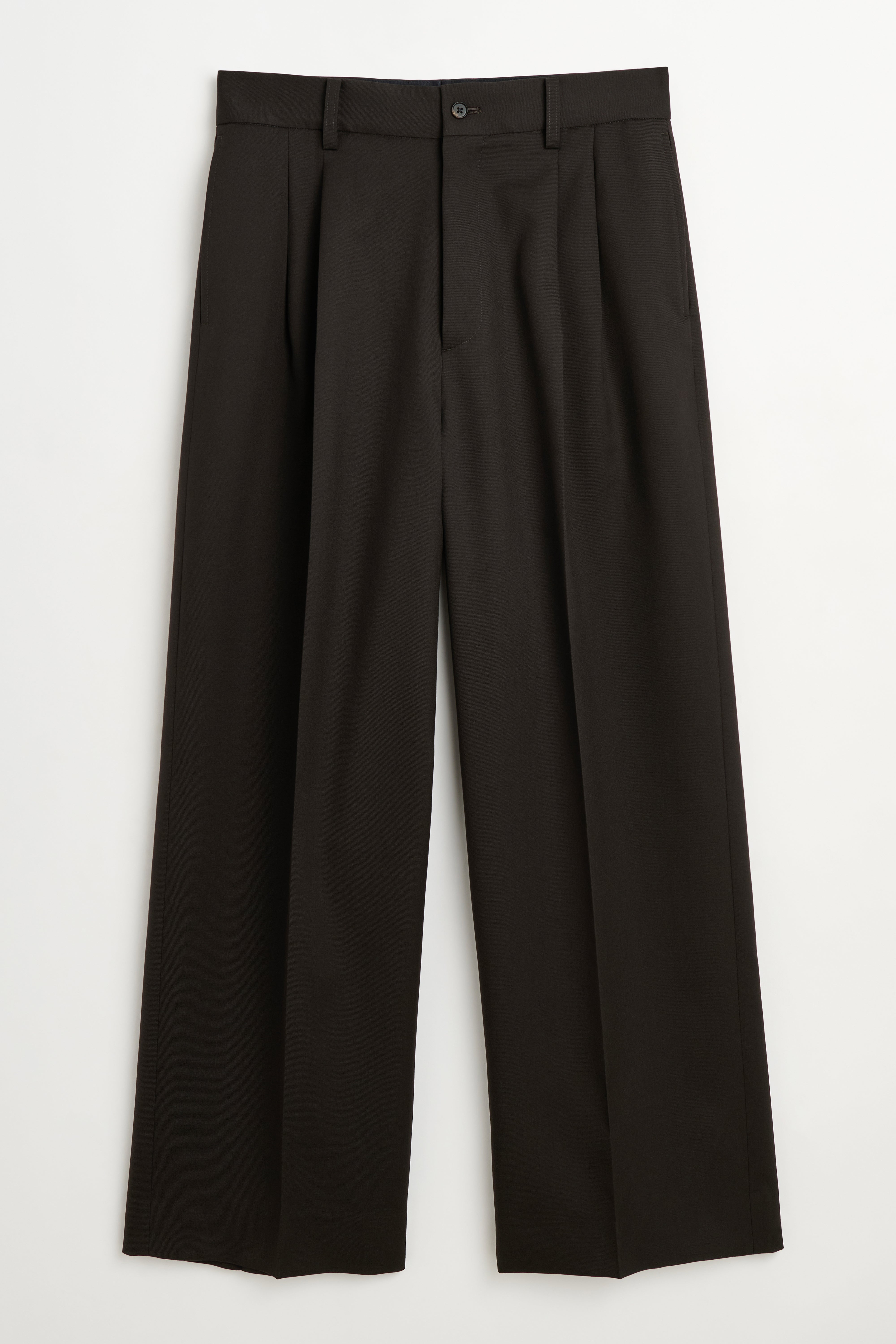 ssstein Long Wide Trousers Dark Brown – Très Bien