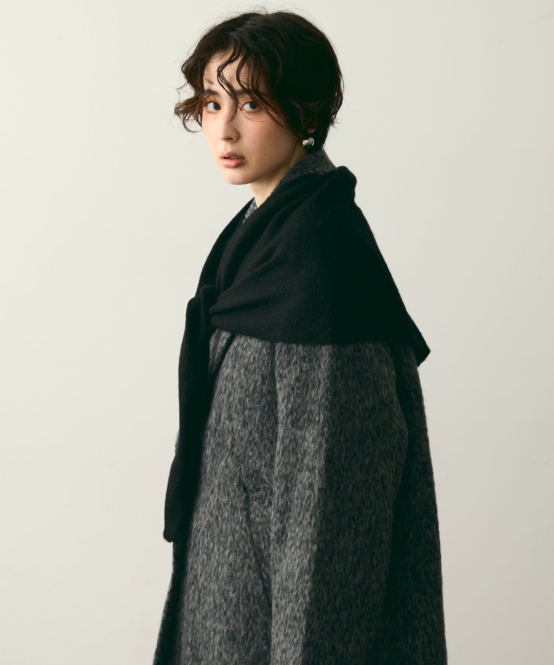 d*3様 ナンバーナイン アンゴラ ニット フード ストール マフラー d*3