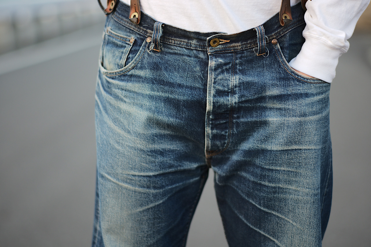 MOTOR×TCB CHROMEXCEL LEATHER SUSPENDER | TCB jeans