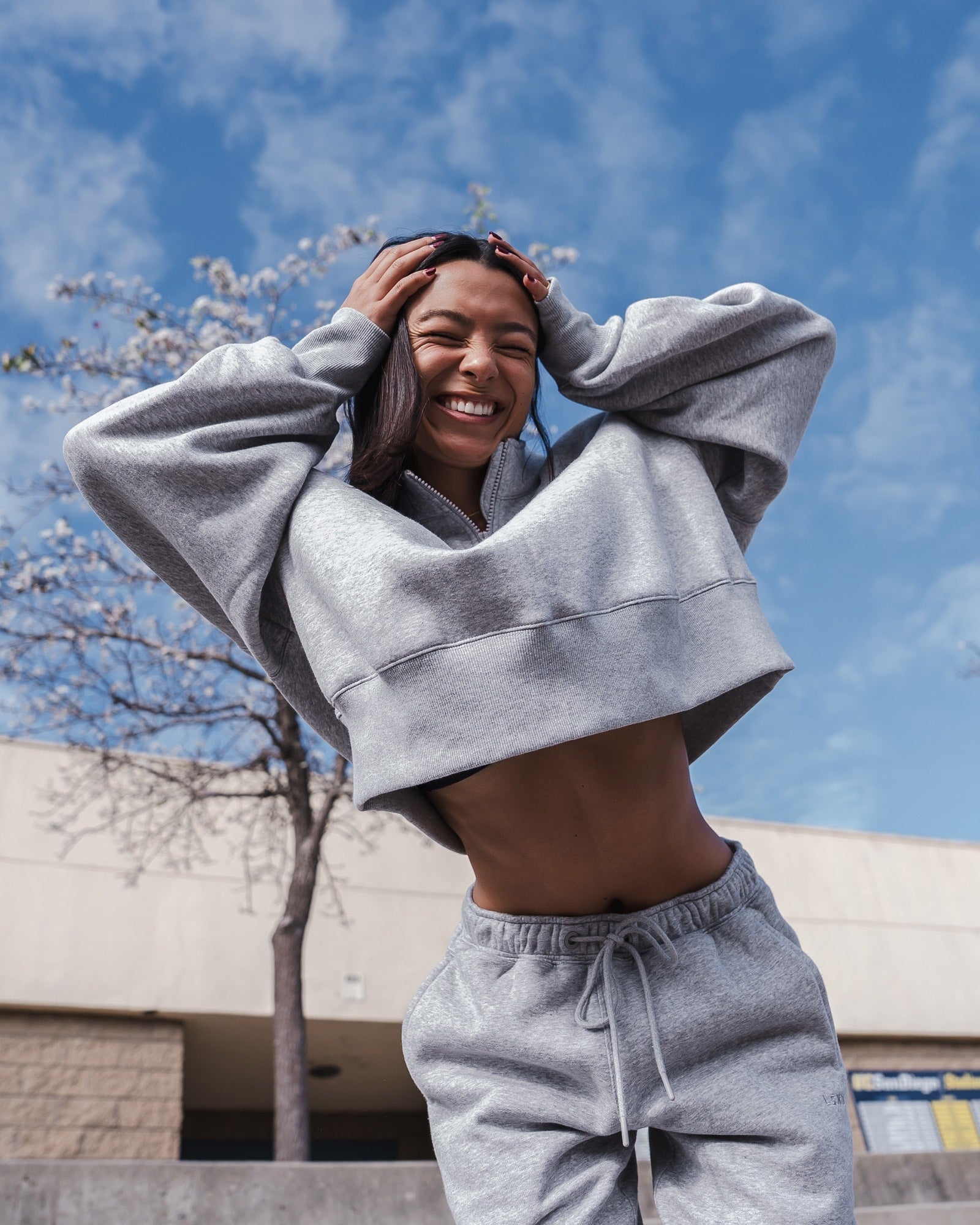 MVP 1/2 Zip Oversized Sweater - Light Grey Marl | LSKD – LSKD US