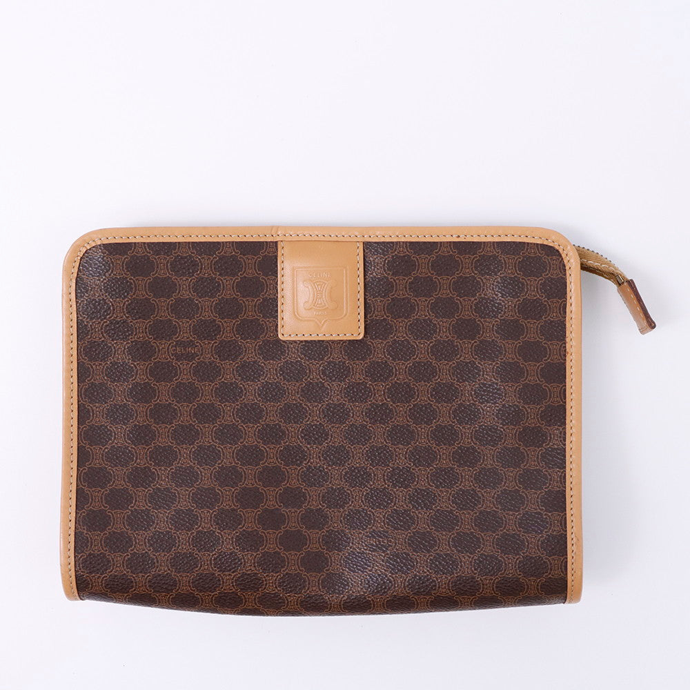 CELINE マカダム クラッチバッグ ブラウン PVC Leather – VALTIQUE