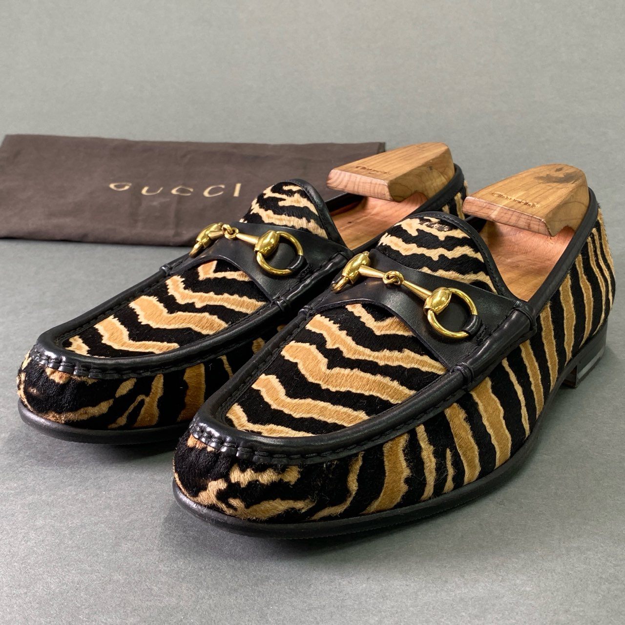 1e2 【イタリア製】GUCCI グッチ ハラコ ゼブラ柄 ホースビット