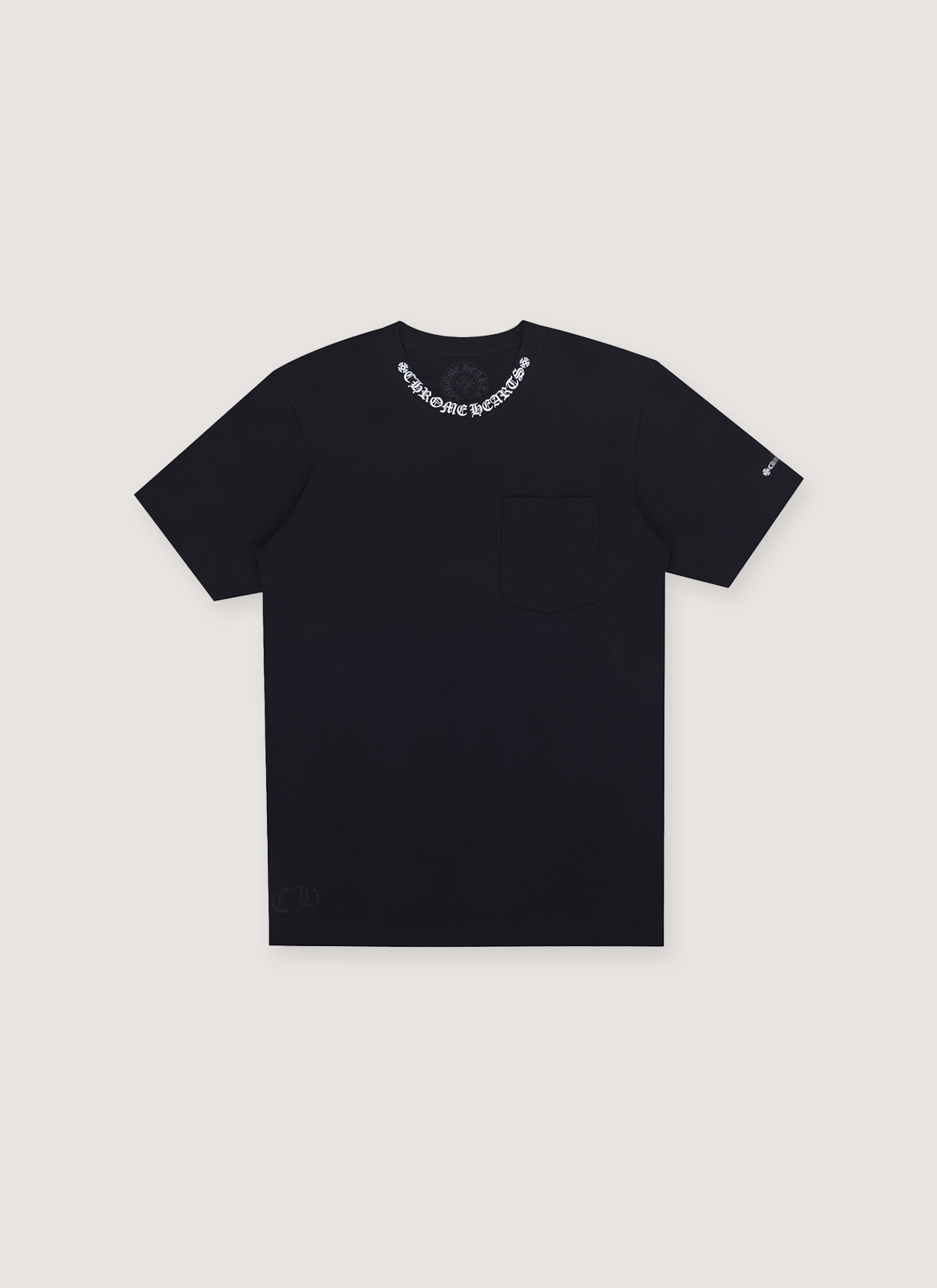 Chrome Hearts Neck Logo Tee Black White – PIECES