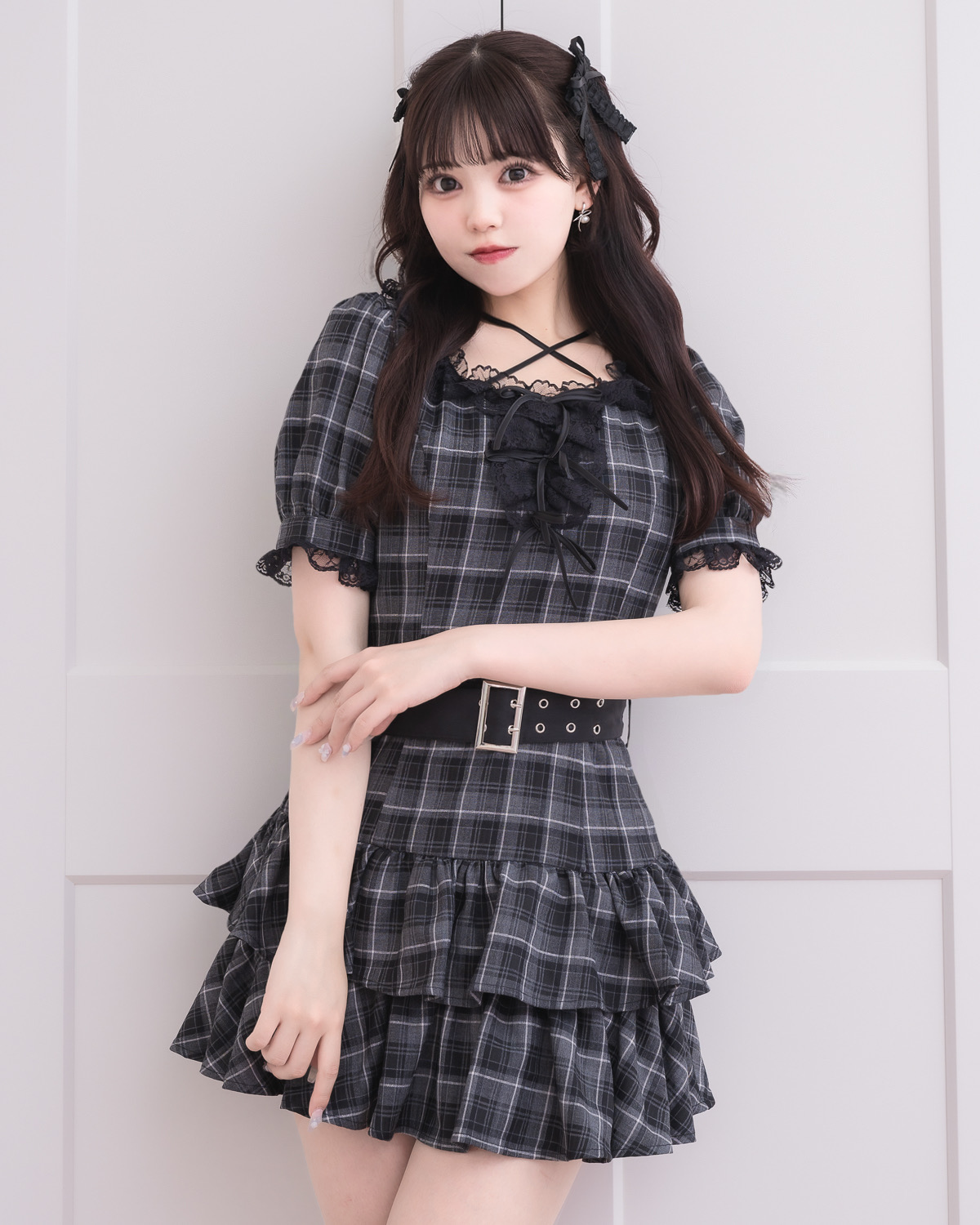 レースフリルティアードミニワンピース – pium