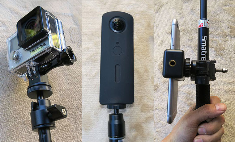 RICOH THETA Sを手元で録画制御 オリジナル自撮り棒の作り方