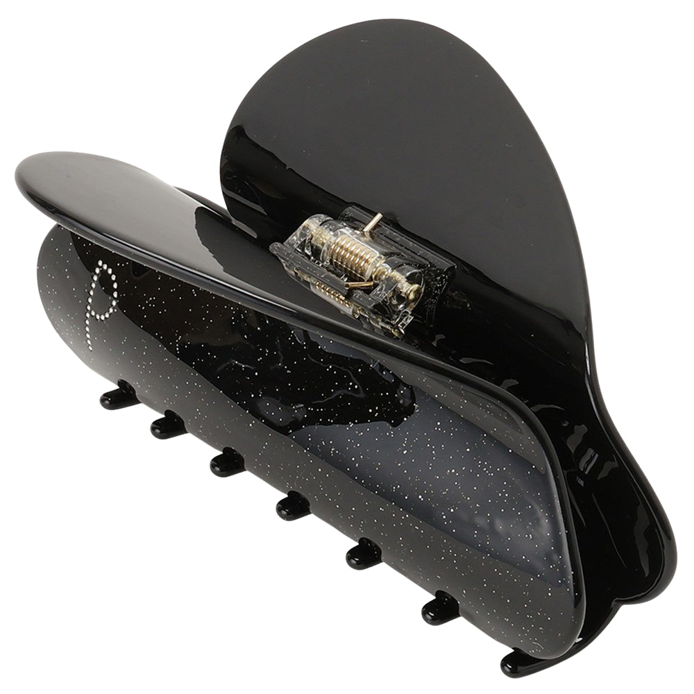 big heart clip glitter black – POTETE