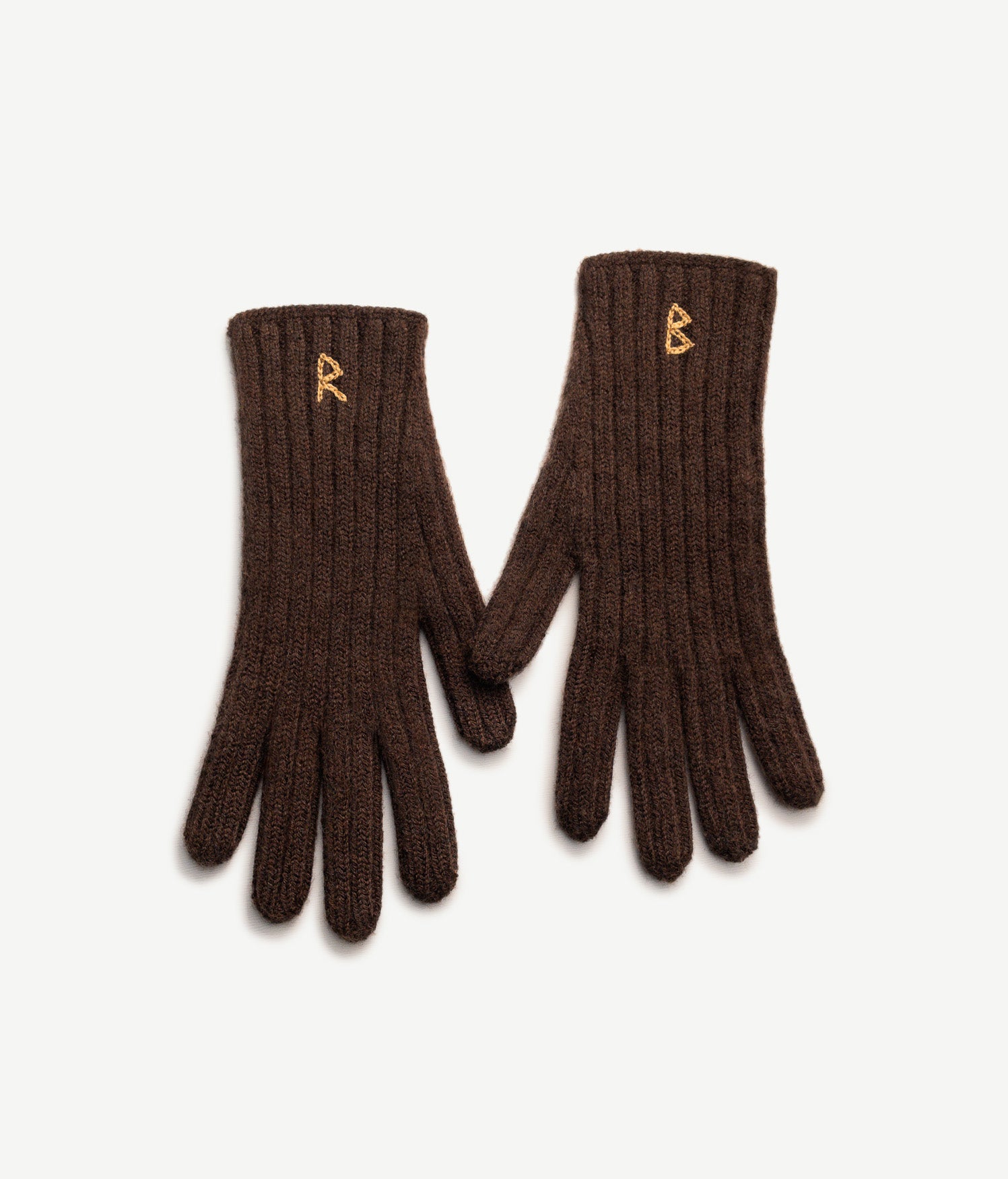 Monogram-embroidered Wool Gloves • Ruslan Baginskiy Hats