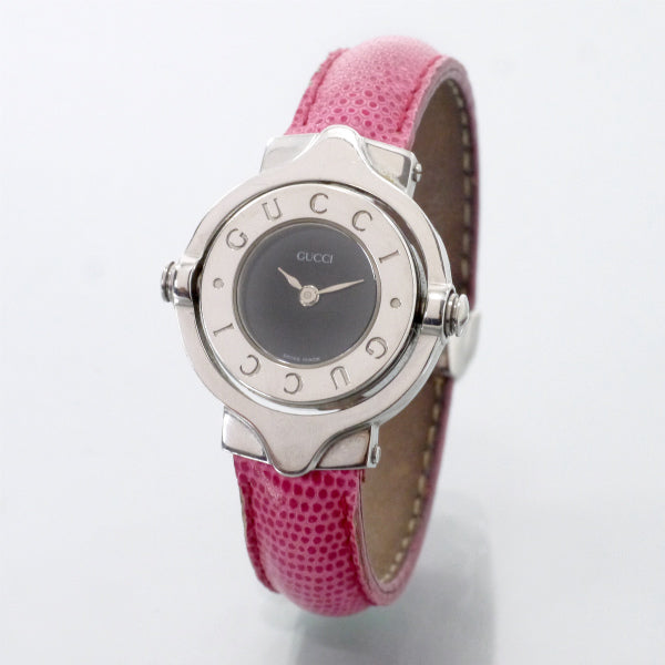 OLD Gucci 回転式Gバングルウォッチ（シルバー・ピンク） – Vintage