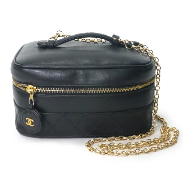 OLD CHANEL チェーン付ビコローレ ココチャームバニティ（黒