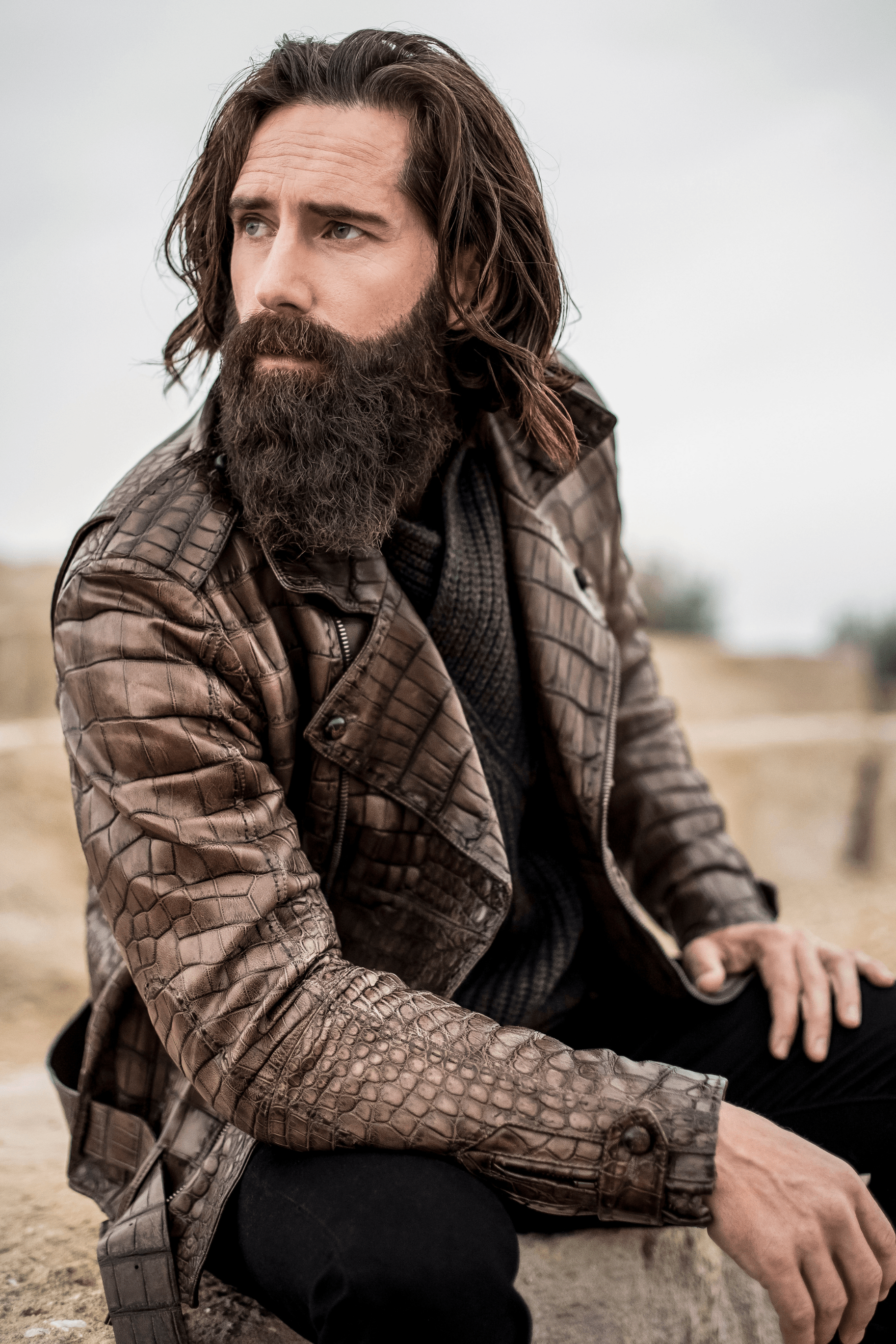 ジャケット・アウター FICCE crocodile embossed leather jacket 00s