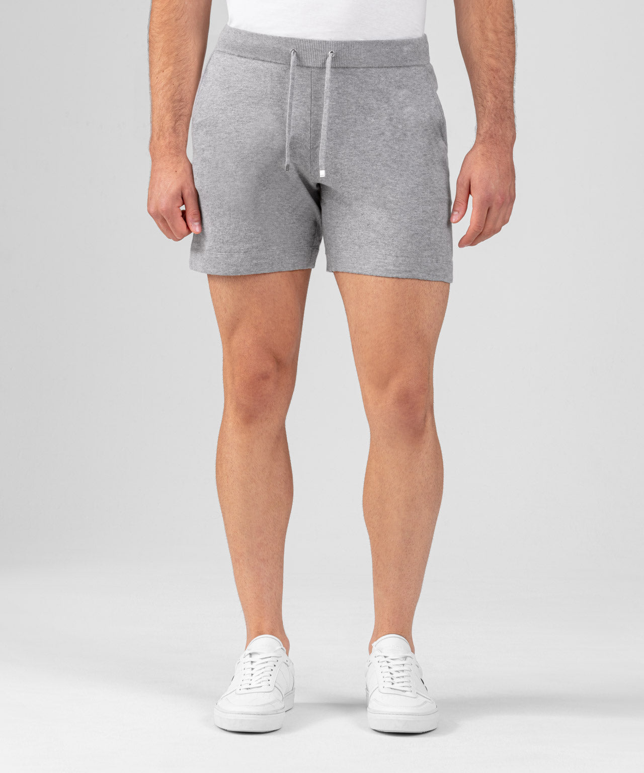 Light Cotton-Silk Shorts: Grey Melange | Ron Dorff