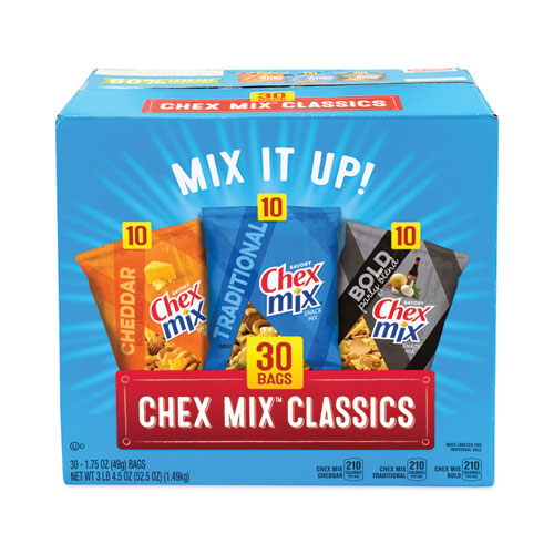 Chex Mix® Varieties, Assorted Flavors, 1.75 Oz Pack, 30 Packs/box