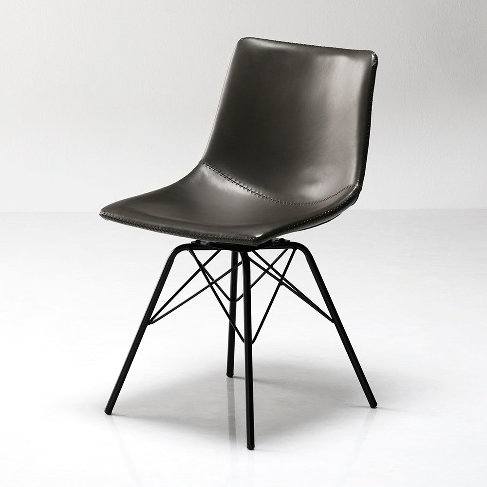 回転式 レザーダイニングチェア 単品（1脚）/異素材MIX回転チェア