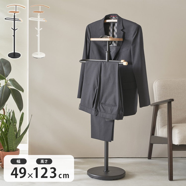 スーツ&スラックスハンガー 棚付き フック付き ハンガーラック スーツ