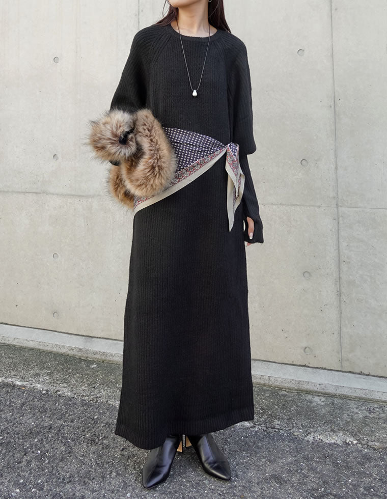 指穴リブニットワンピース - ワンピース通販 | 人気レディース