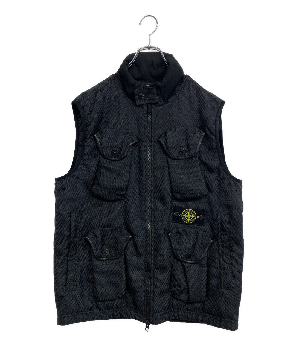STONE ISLAND ベスト MODFIED PANAMA NYLON LEATHER VEST 中綿 メンズ