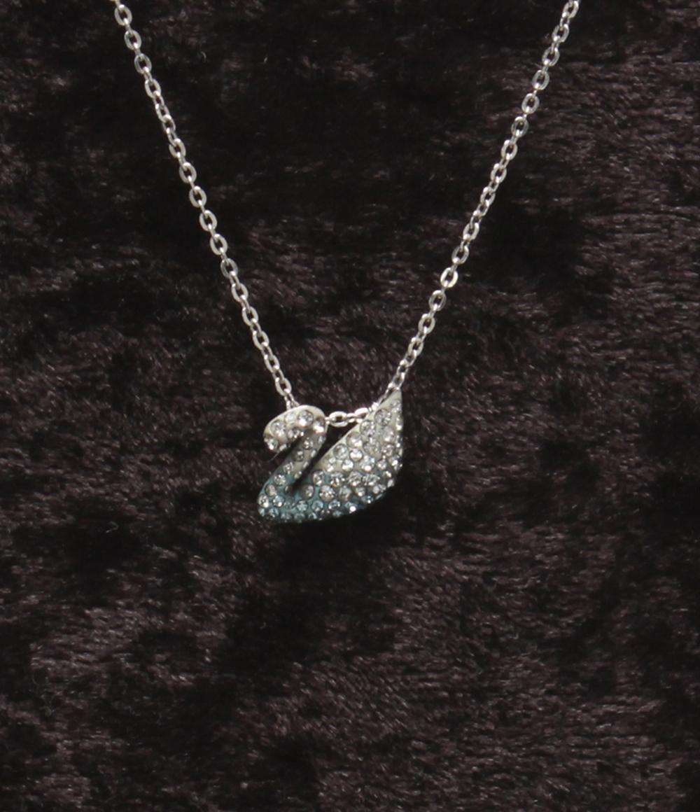 美品 SWAROVSKI ネックレス スワンモチーフ 白鳥モチーフ レディース