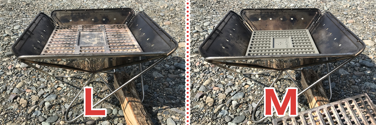 炭床proLサイズとMサイズを比較してみる-スノーピーク焚火台-