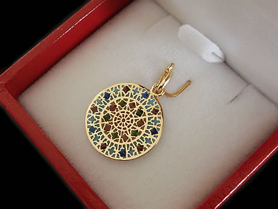 パリの教会チャーム/バラ窓チャーム/薔薇窓ペンダント/Mサイズ/ノート