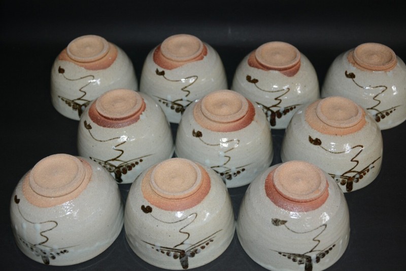 絵唐津数茶碗 10個 太閤三の丸窯 七代 江口宗山作 古物 15000円 美術