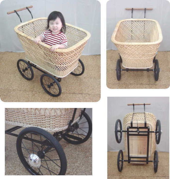 うばぐるま 乳母車 施設向け大型ベビーカー オサンポカー 避難車用 藤