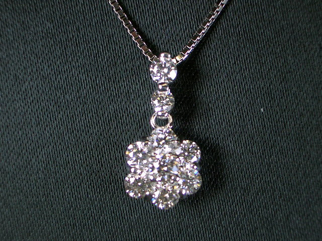 K18WG ホワイトゴールド ダイヤモンド ペンダント ネックレス – オール
