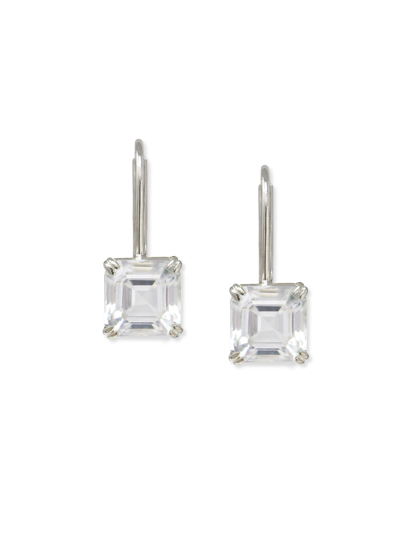 Jac+Jo Harper Silver Gemstone Asscher Cut Earrings