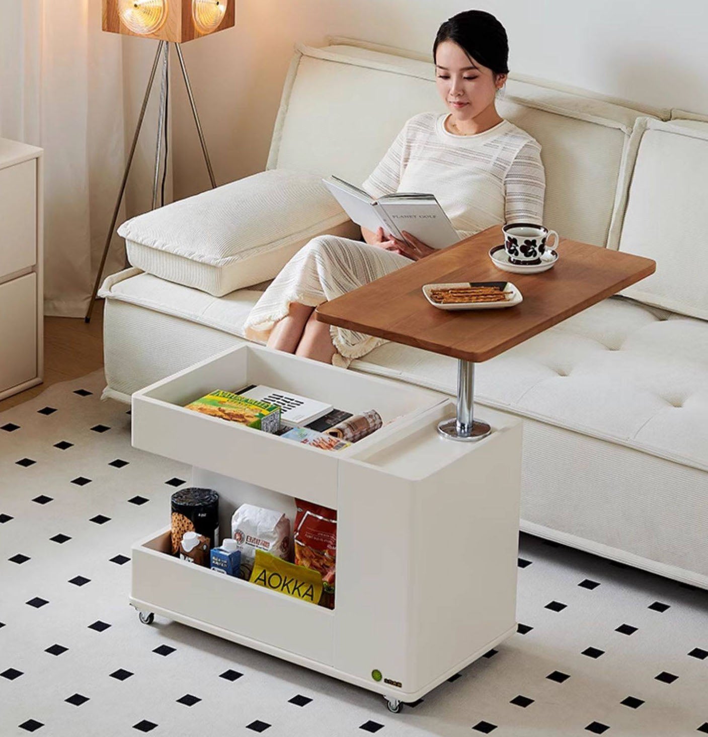 3WAY 昇降式 サイドテーブル 折りたたみ昇降式 ローテーブルダイニング