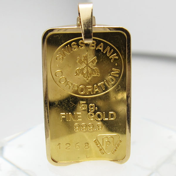 K24/K18 純金5g 18金0.5g インゴット ネックレストップ FINEGOLD