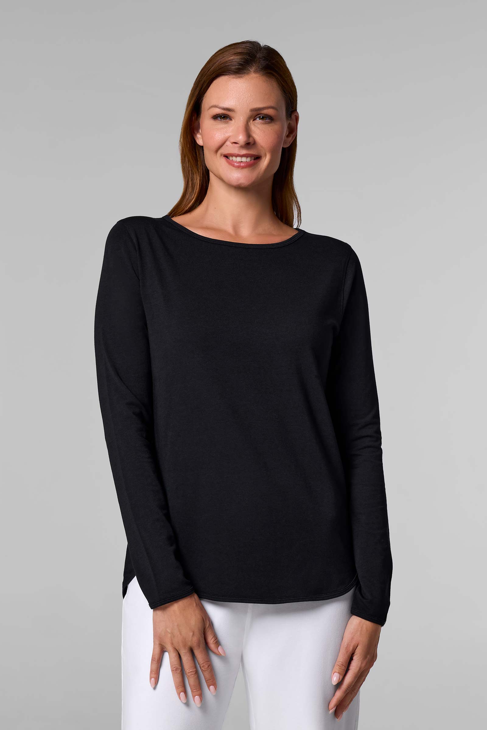Women's Heyday Side Split Shirt | Black UPF 50+