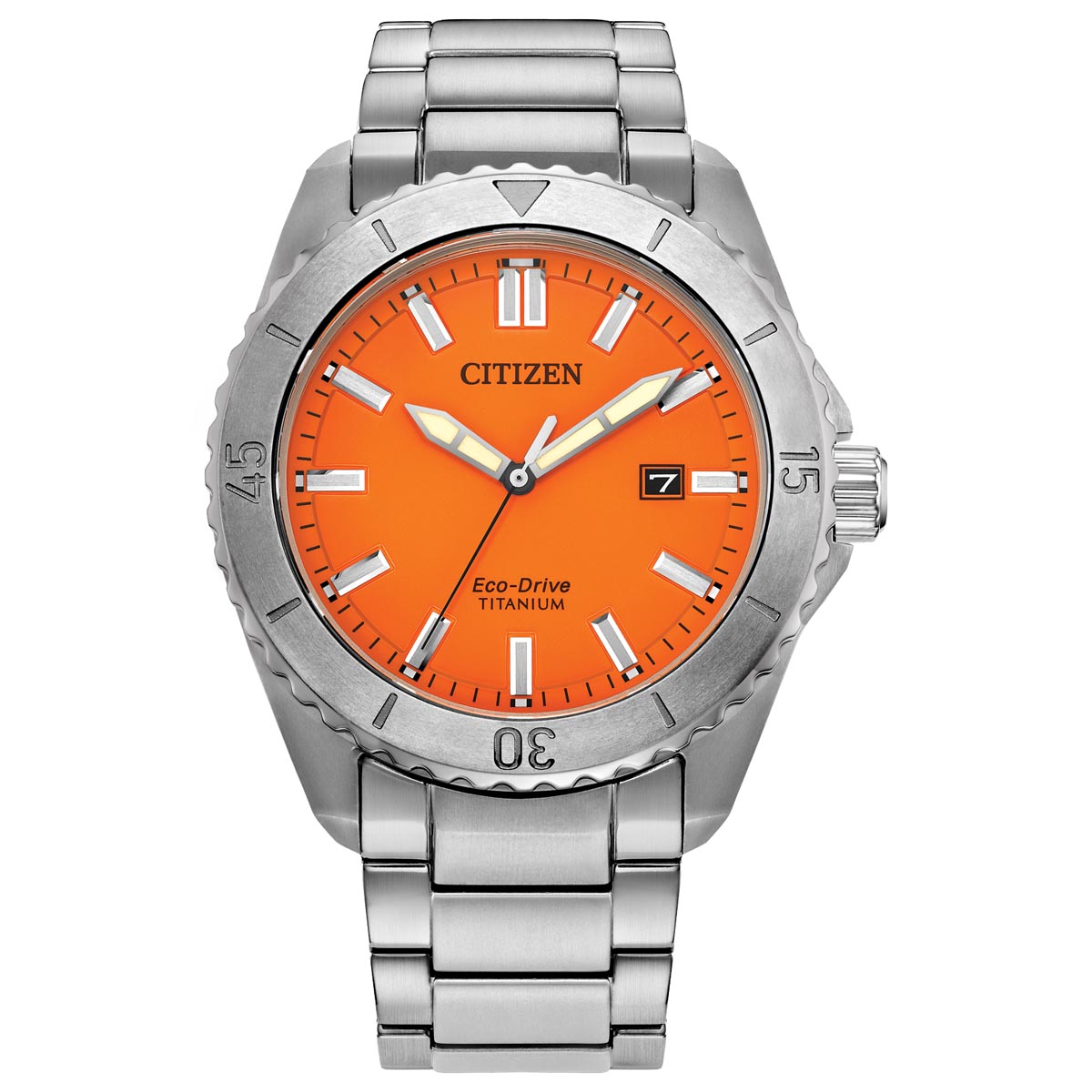 Citizen Brycen Watch with Orange Dial and Super Titanium Bracelet