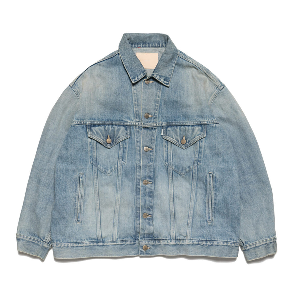 Graphpaper) Selvage Denim Trucker Jacket(Lt. FADE) (GU241-30186LB