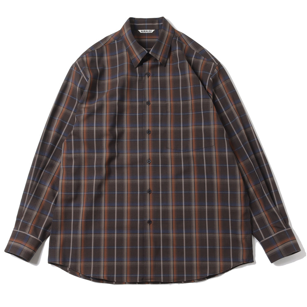 AURALEE SUPER LIGHT WOOL CHECK SHIRT A24SS01LC (A24SS01LC