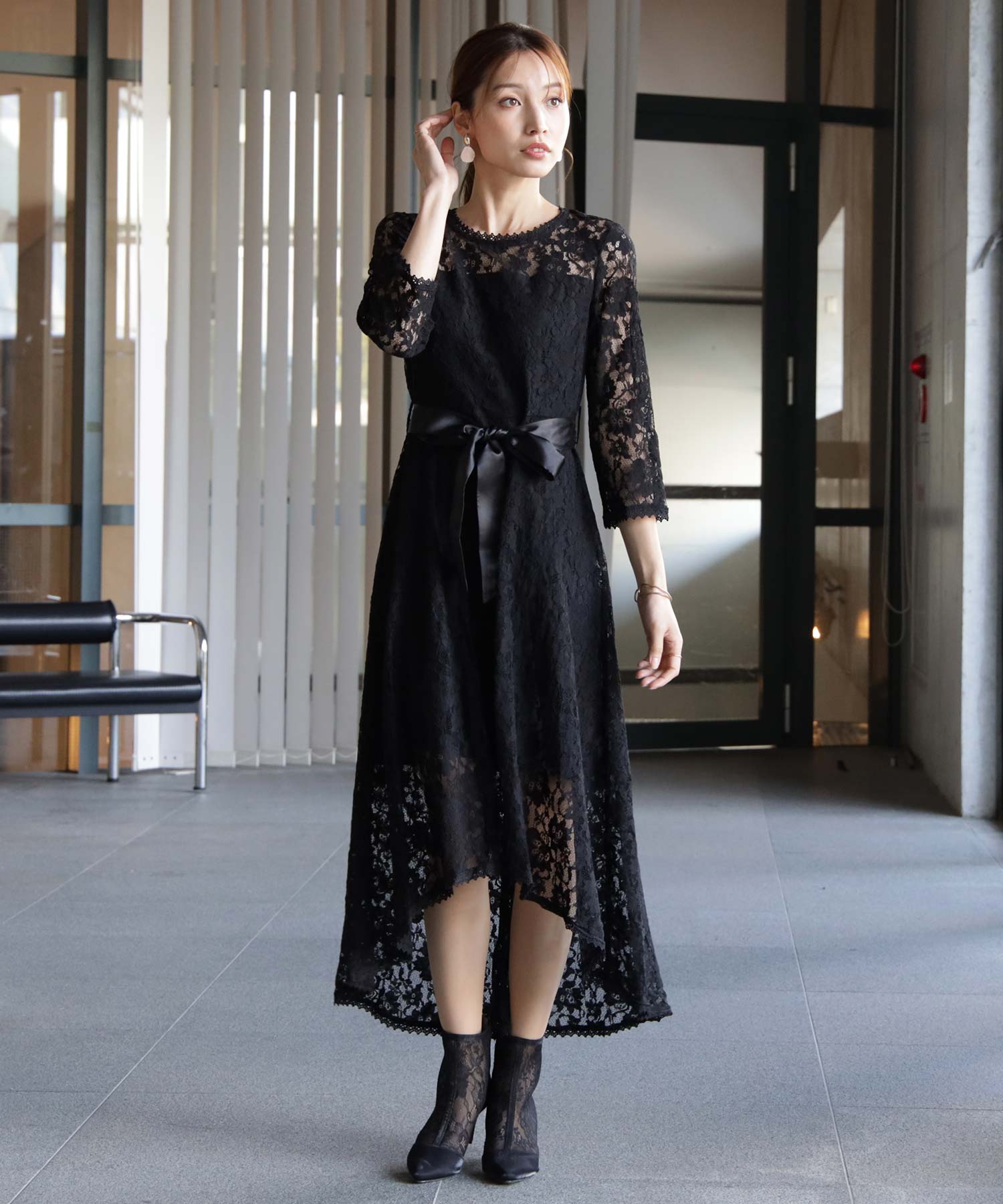 総レースワンピースドレス・結婚式ワンピース・お呼ばれパーティー