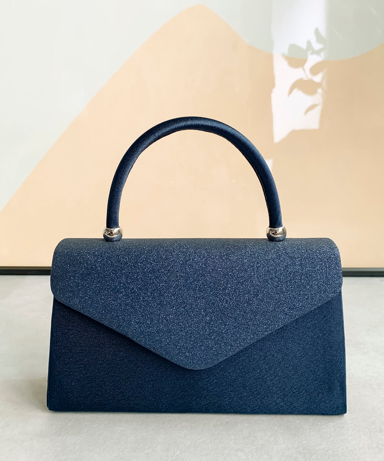 パーティーバッグ 2way ラメ入り ハンドバッグ 結婚式 ネイビー